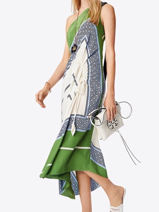 Tory Burch Dresses & Skirts - NWT Tory burch Sloane  light chambray octagon square scarf Dress size 6